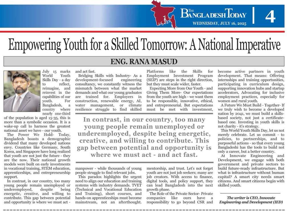 Empowering Youth for a Skilled Tomorrow: A National Imperative